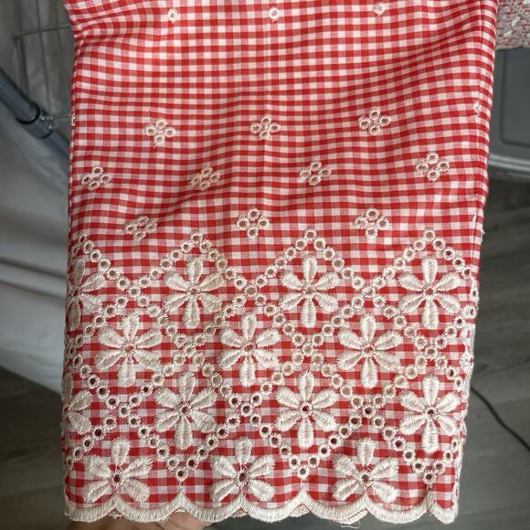 Renee Dumarr Womens Red Gingham Plaid Ankle Pants Size L Old Money Summer Preppy - Picture 11 of 12